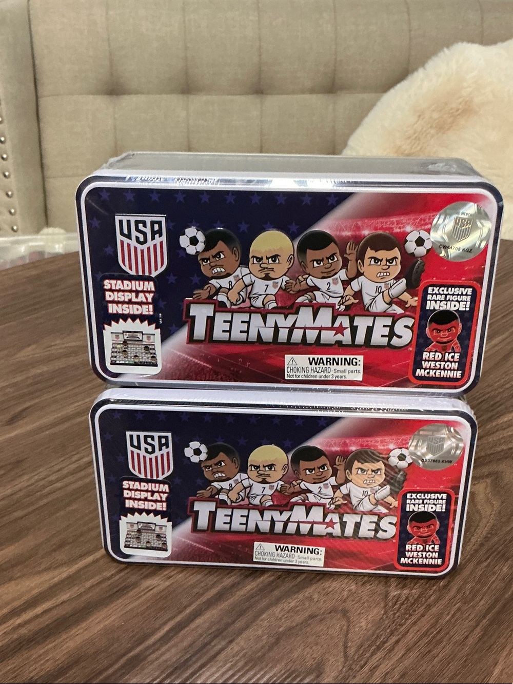 Kids Soccer Collectible Tin - Red and Blue